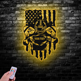 Custom American Football Metal Sign with LED Light, Football Player Name Sign, Boys Room Decor, Sport Room Wall Hanging Vs3 - Gearviral