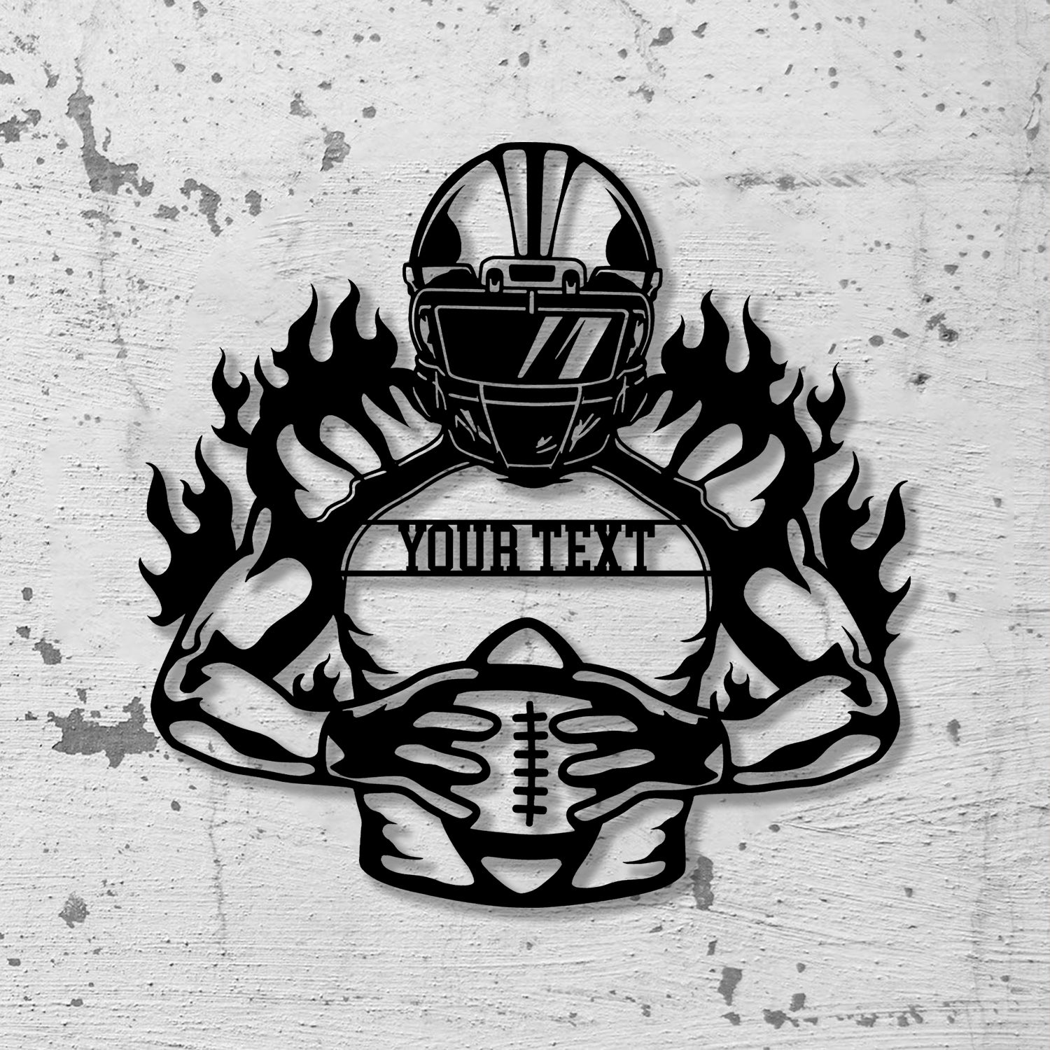 Custom American Football Metal Sign with LED Light, Football Player Name Sign, Boys Room Decor, Sport Room Wall Hanging Vs4 - Gearviral