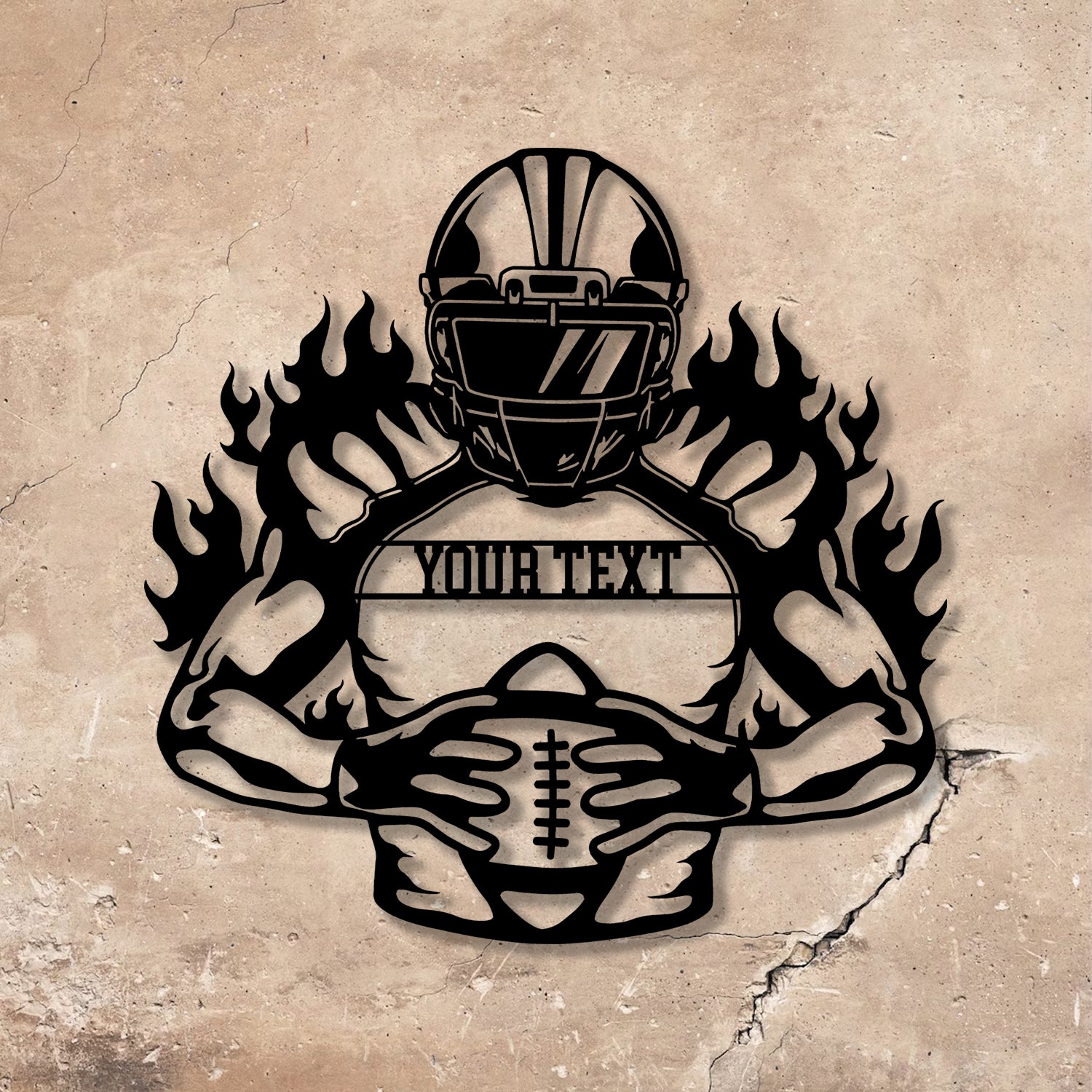 Custom American Football Metal Sign with LED Light, Football Player Name Sign, Boys Room Decor, Sport Room Wall Hanging Vs4 - Gearviral