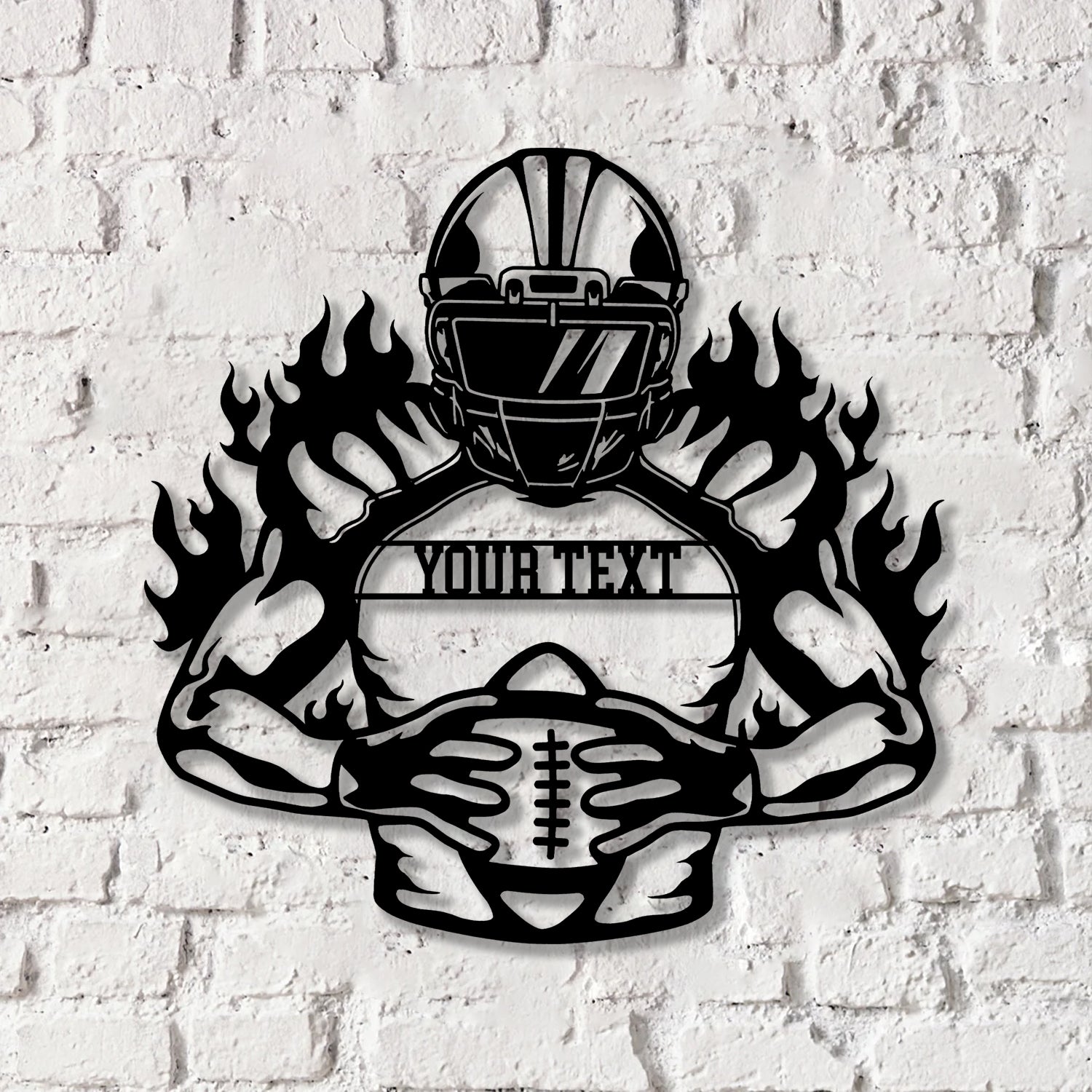 Custom American Football Metal Sign with LED Light, Football Player Name Sign, Boys Room Decor, Sport Room Wall Hanging Vs4 - Gearviral
