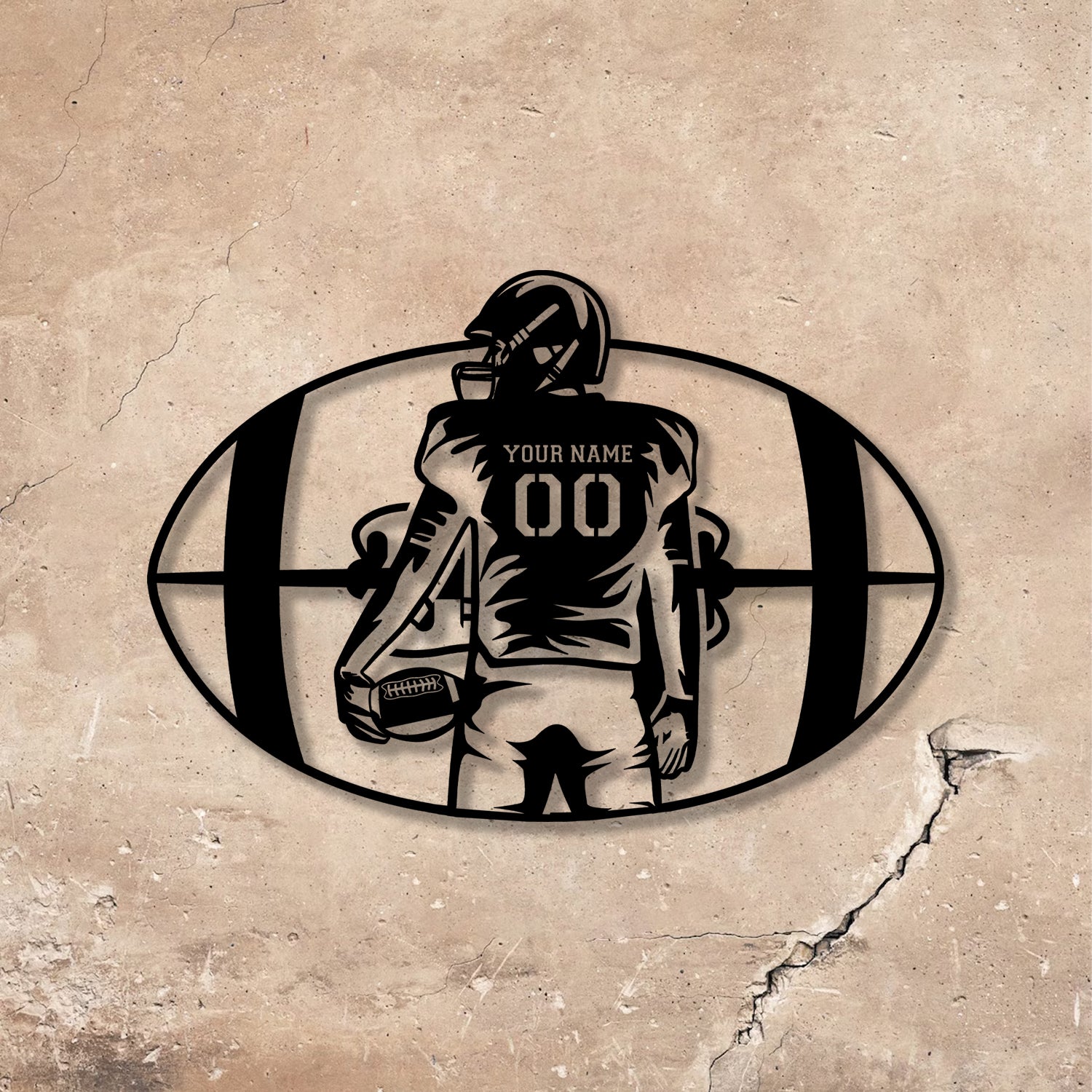Custom American Football Metal Sign with LED Light, Football Player Name Sign, Boys Room Decor, Sport Room Wall Hanging Vs5 - Gearviral