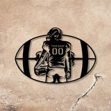 Custom American Football Metal Sign with LED Light, Football Player Name Sign, Boys Room Decor, Sport Room Wall Hanging Vs5 - Gearviral