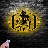 Custom American Football Metal Sign with LED Light, Football Player Name Sign, Boys Room Decor, Sport Room Wall Hanging Vs5 - Gearviral