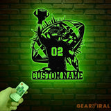 Custom American Football Metal Sign with LED Personalized Football Name Sign Football Coach Gift Boys Room Decor Sports
