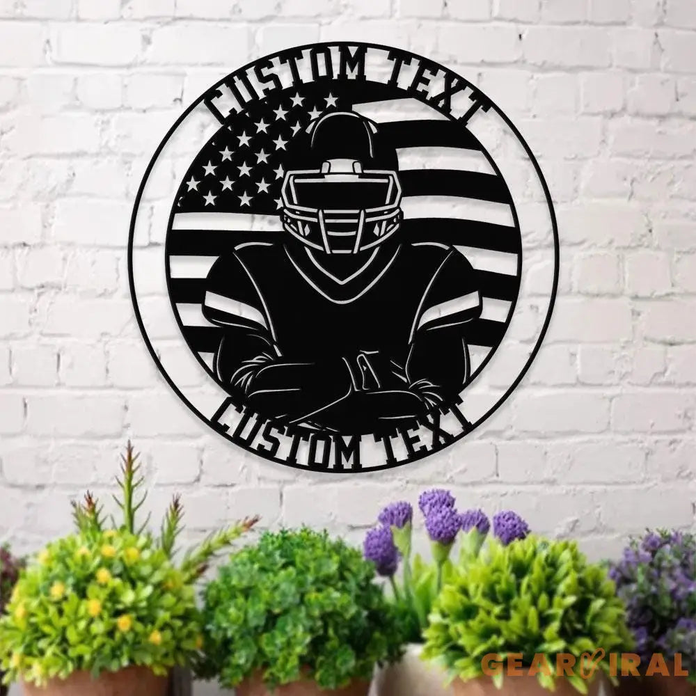 Custom American Football Name Metal Sign with LED Lights Personalized Family Name Metal Sign Personalized Wall Art