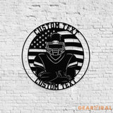 Custom American Football Name Metal Sign with LED Lights Personalized Family Name Metal Sign Personalized Wall Art