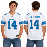 Custom Amon-Ra St. Brown Detroit Lions Fan Inspired Premium F.U.S.E. Premium Limited Jersey - Blue