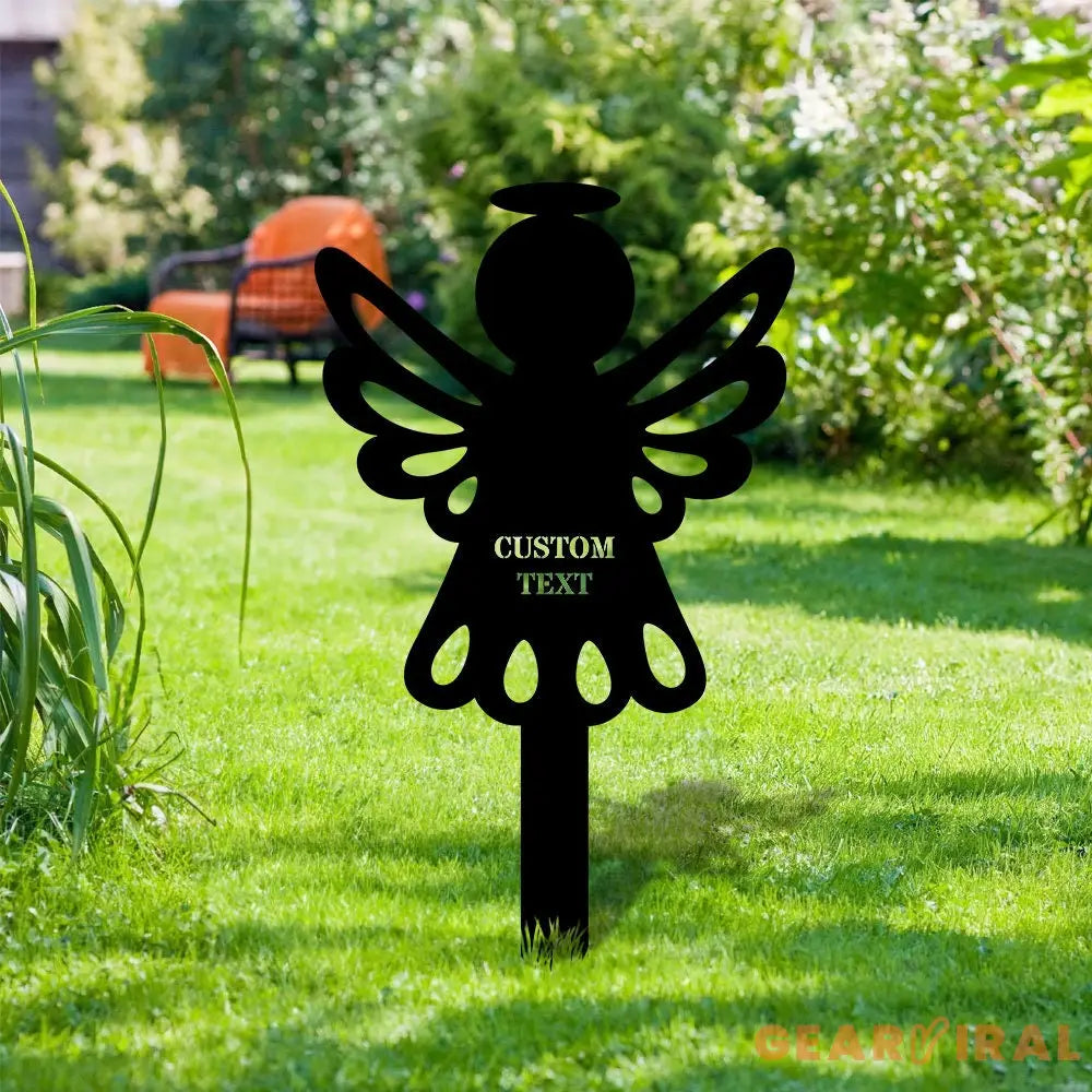 Custom Angel Metal Stake - Angel Grave Marker Personalized Angel Garden Sign Remembrance Stake,Sympathy