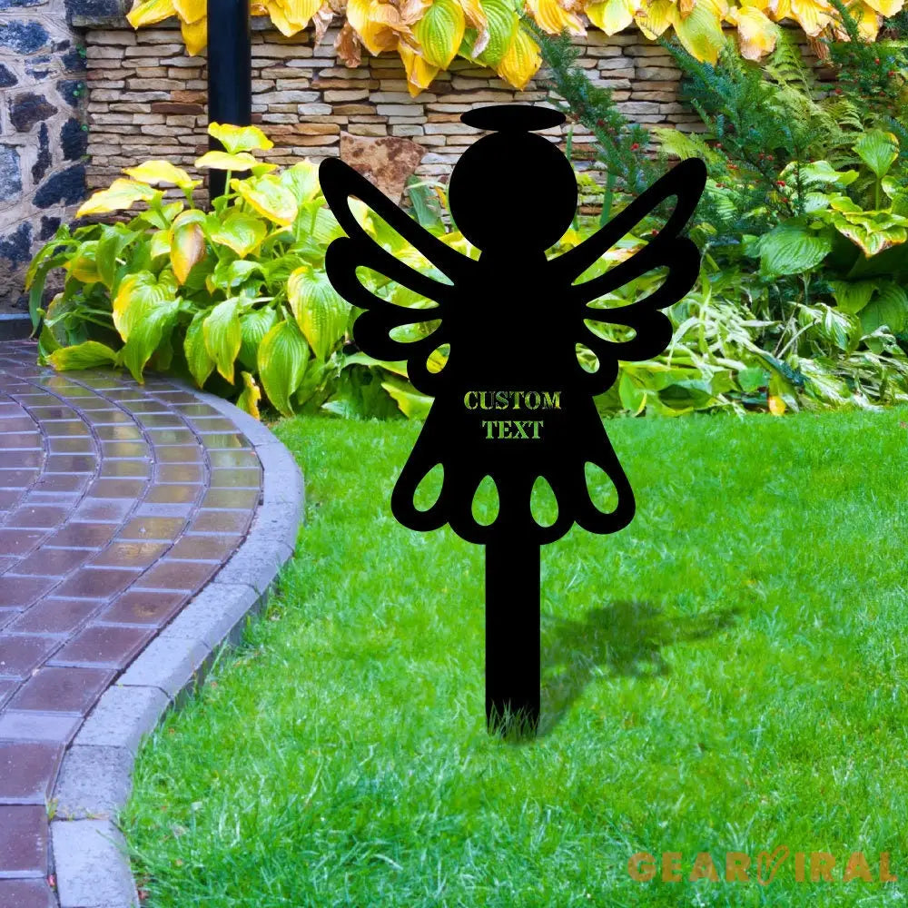 Custom Angel Metal Stake - Angel Grave Marker Personalized Angel Garden Sign Remembrance Stake,Sympathy