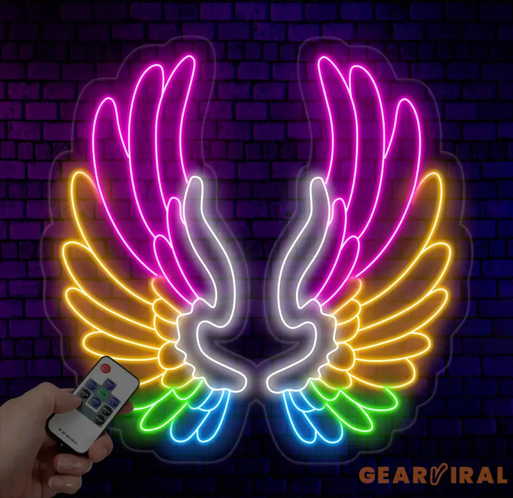 Custom Angel Wings Neon Sign - LED Neon Bar Light Neon Art Decor for Home Bar Party Wall Decor Personalized Gift