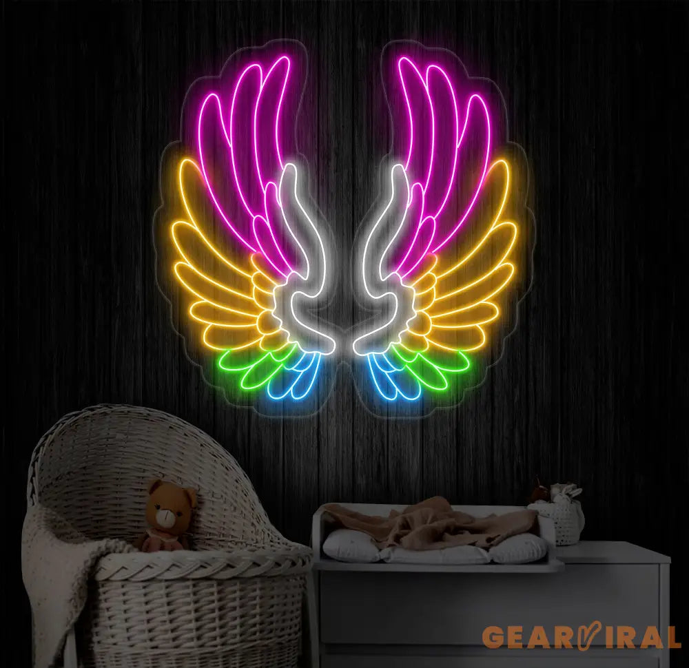 Custom Angel Wings Neon Sign - LED Neon Bar Light Neon Art Decor for Home Bar Party Wall Decor Personalized Gift