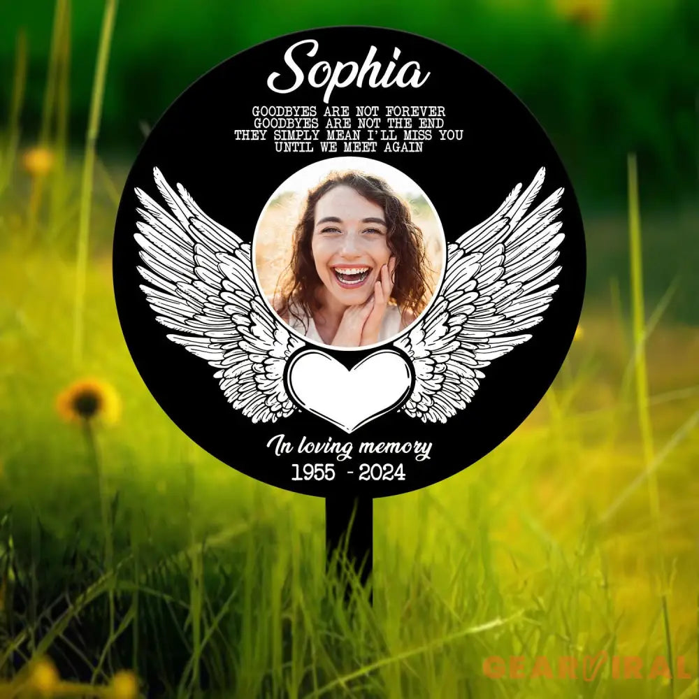 Custom Angel Wings Photo Grave Marker Temporary Grave Marker With Photo Outdoor Memorial Plaque Sympathy Plaque