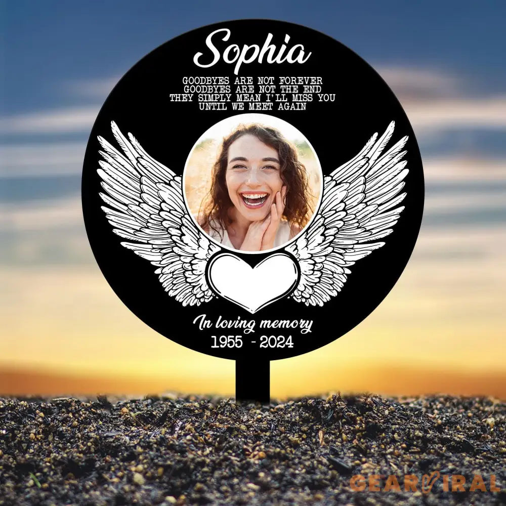 Custom Angel Wings Photo Grave Marker Temporary Grave Marker With Photo Outdoor Memorial Plaque Sympathy Plaque