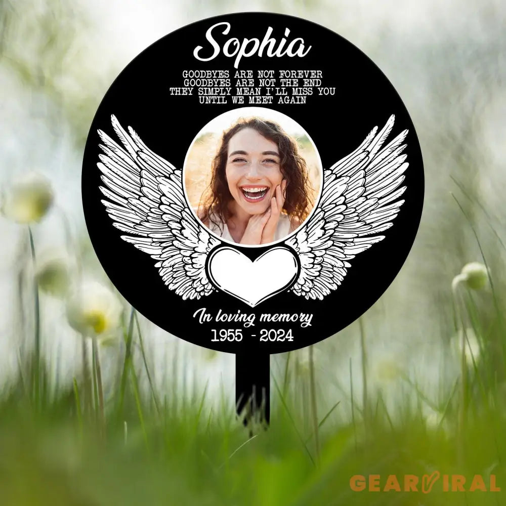 Custom Angel Wings Photo Grave Marker Temporary Grave Marker With Photo Outdoor Memorial Plaque Sympathy Plaque