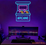 Custom Arcane Game Machine Neon Sign Vintage Arcade Neon Sign Game Zone Neon Sign Gaming Neon Light Gamer Room Art