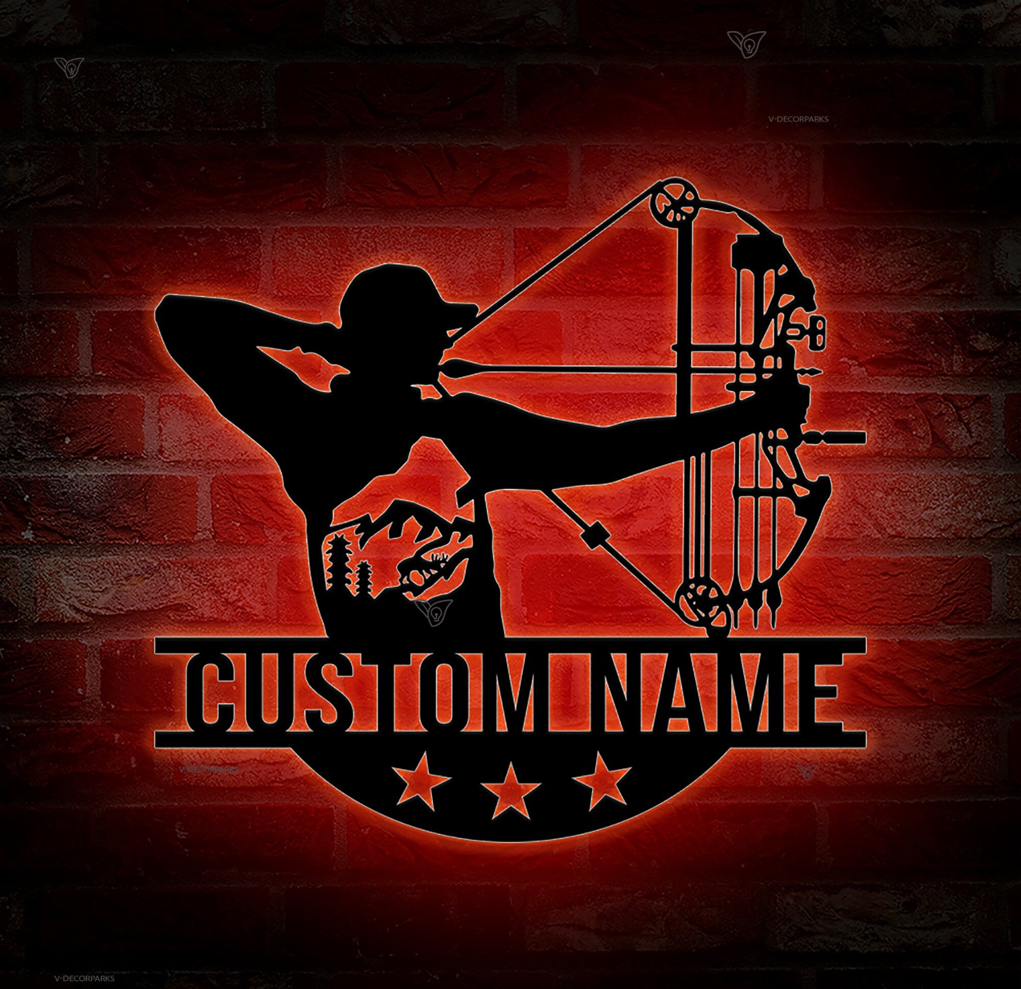 Custom Archery Metal Wall Art with Led Light - Archer Gifts - Archery Room Decor - Archery Coach Gift | GearViral