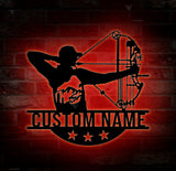 Custom Archery Metal Wall Art with Led Light - Archer Gifts - Archery Room Decor - Archery Coach Gift | GearViral