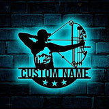 Custom Archery Metal Wall Art with Led Light - Archer Gifts - Archery Room Decor - Archery Coach Gift | GearViral