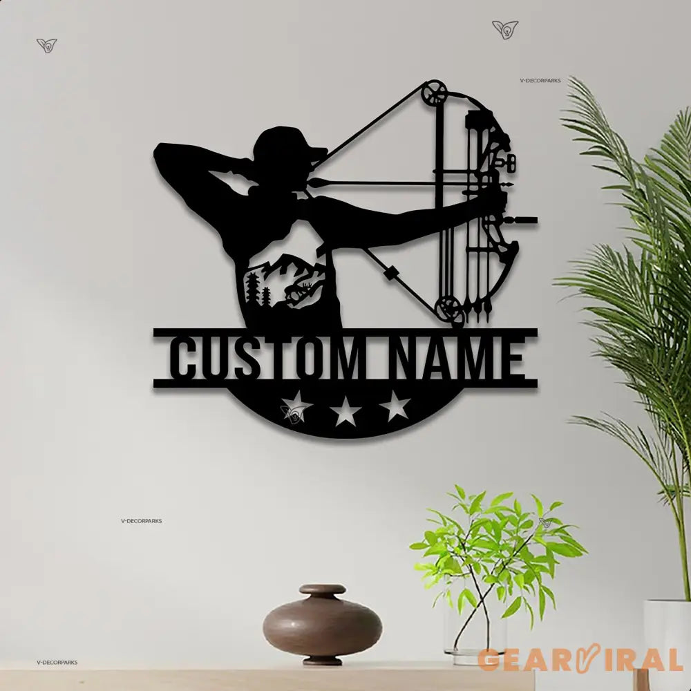 Custom Archery Metal Wall Art with Led Light - Archer Gifts - Archery Room Decor - Archery Coach Gift | GearViral