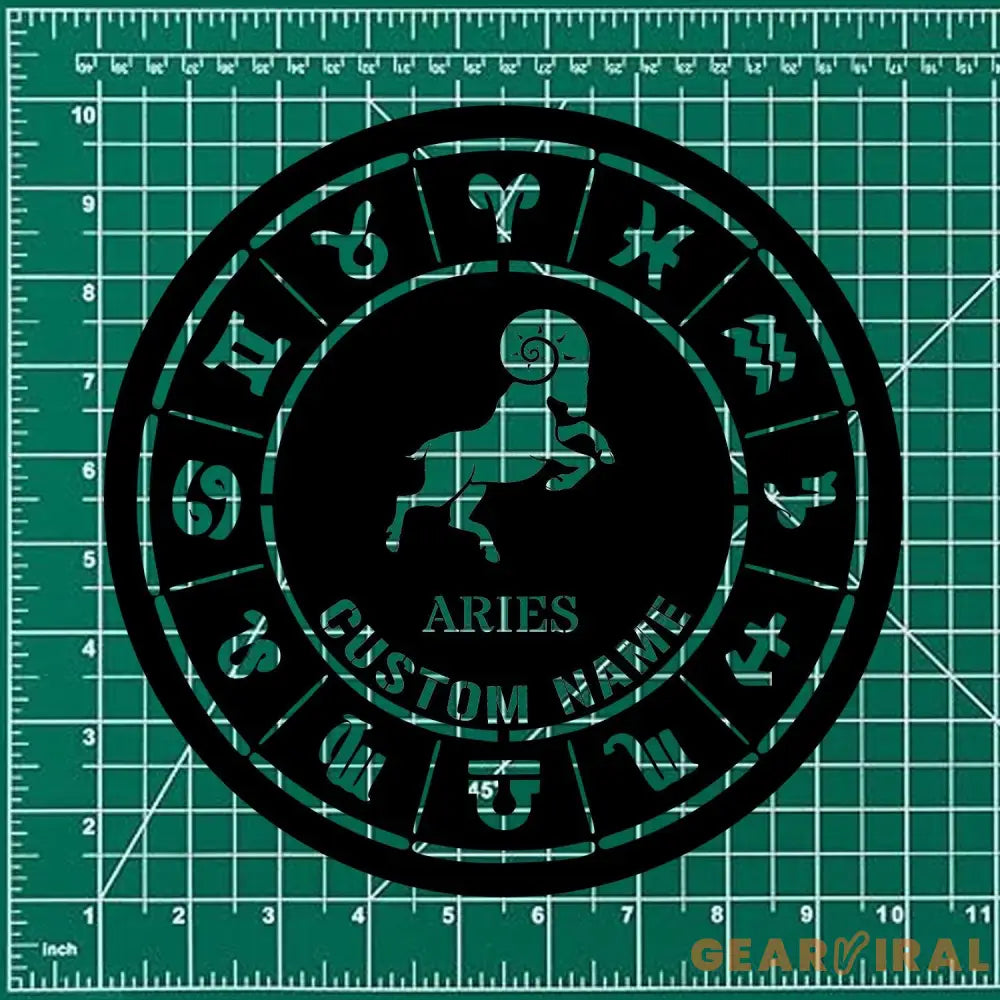 Custom Aries Zodiac Metal Wall Art Personalized Aries Zodiac Name Sign Decoration For Room Horoscope Home Decor Custom