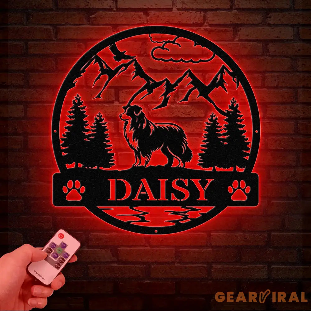 Custom Australian Shepherd Metal Sign Dog Name Sign Australian Shepherd Wall Decor Dog Lovers Wall Art Pet Lover Gift