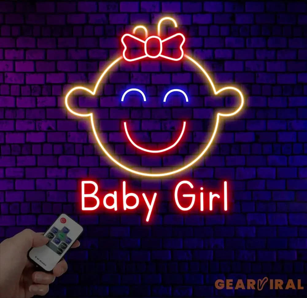 Custom Baby Girl Neon Sign Kid Room Neon Sign Bedroom Decor Kid Room Decor Baby Girl Sign Led Light Baby Shower Gifts