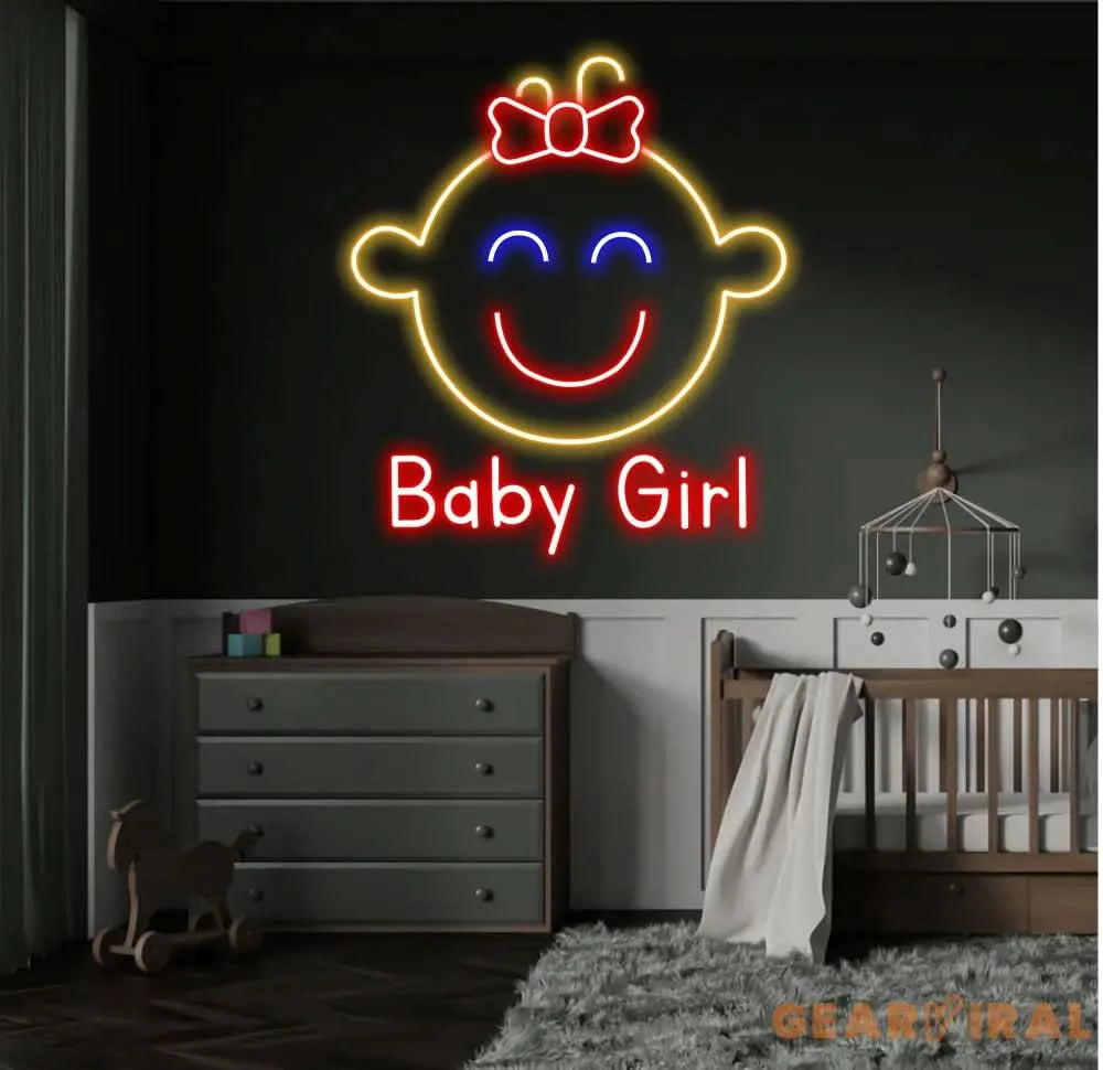 Custom Baby Girl Neon Sign Kid Room Neon Sign Bedroom Decor Kid Room Decor Baby Girl Sign Led Light Baby Shower Gifts