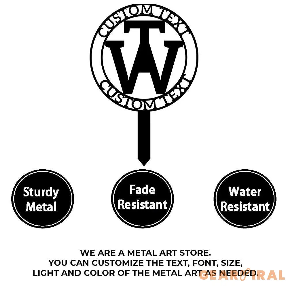 Custom Backlit Sign | Metal Sign | Outdoor Business Metal Stake Personalized Name Yard Sign Outdoor Door Garden Decor