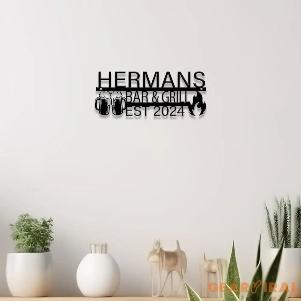 Custom Backyard Sign LED Light Personalized Bar & Grill Sign Bar Signs BBQ Signs Outdoor Kitchen Metal Signs Barbecue