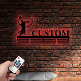 Custom Badminton Medal Hanger, Metal Wall With LED Light, Badminton, House Decor, Housewarming Gift, Wall Hanger, Gift For Badminton Player