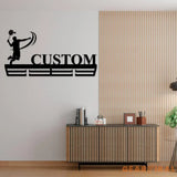 Custom Badminton Medal Hanger Metal Wall With LED Light Badminton House Decor Housewarming Gift Wall Hanger Gift For