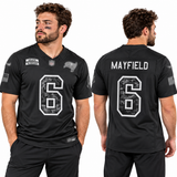 Custom Baker Mayfield Tampa Bay Buccaneers Fan Inspired 2026 Salute to Service Stitched Premium Limited Jersey - Black
