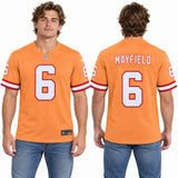 Custom Baker Mayfield Tampa Bay Buccaneers Fan Inspired Throwback Game Jersey - Orange