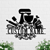 Custom Baking Metal Wall Art - Personalized Baker Name Sign Decoration Hanging for Home - Baker Sign - Baker Gift | GearViral