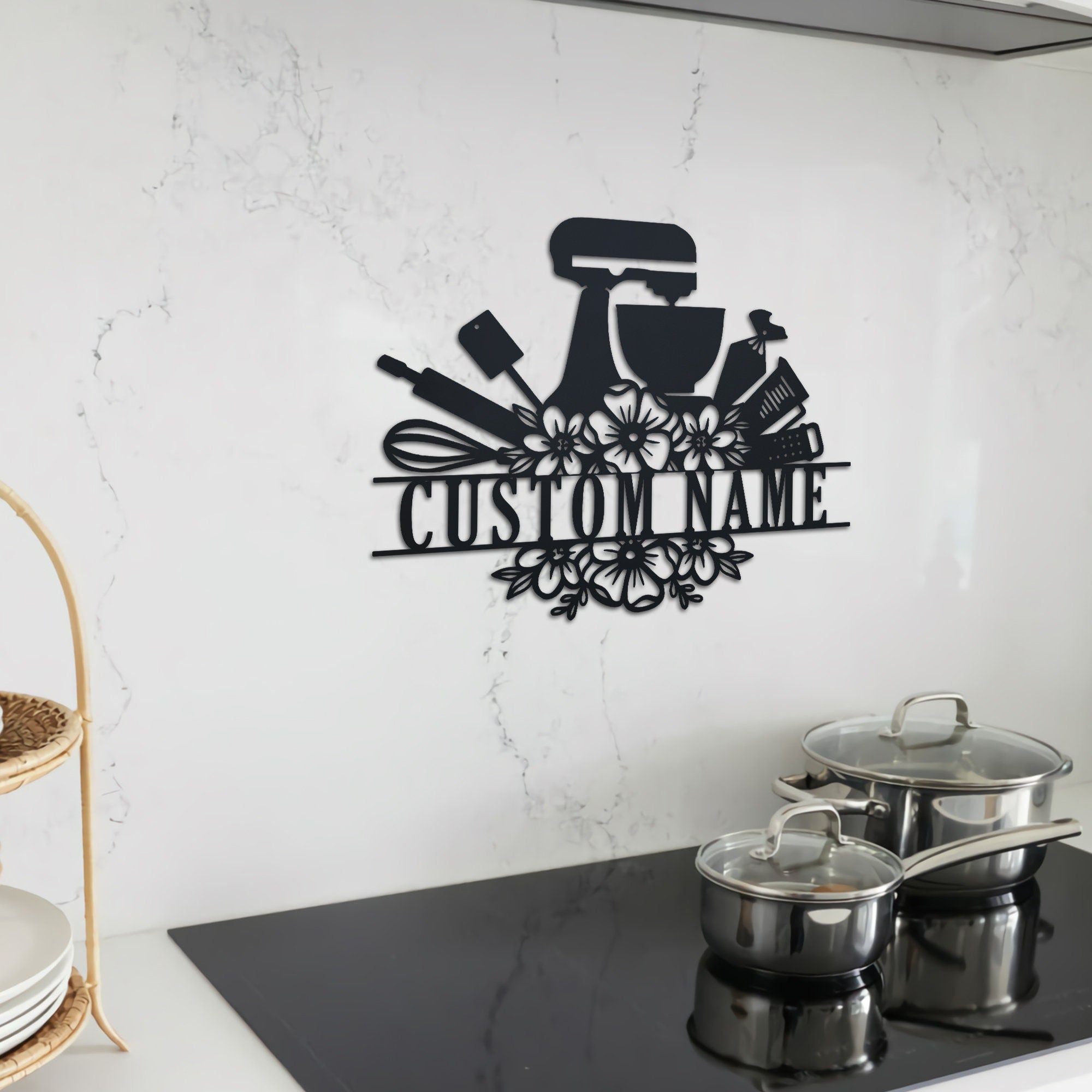 Custom Baking Metal Wall Art - Personalized Baker Name Sign Decoration Hanging for Home - Baker Sign - Baker Gift | GearViral