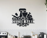 Custom Baking Metal Wall Art - Personalized Baker Name Sign Decoration Hanging for Home - Baker Sign - Baker Gift | GearViral