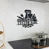 Custom Baking Metal Wall Art - Personalized Baker Name Sign Decoration Hanging for Home - Baker Sign - Baker Gift