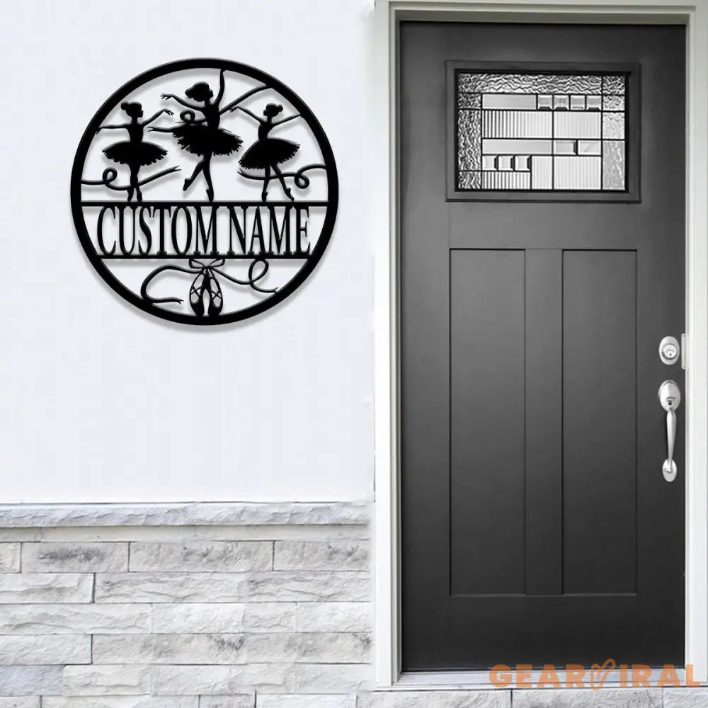 Custom Ballerina Shoes Metal Wall Art With LED Light Personalized Ballet Lover Name Sign Nursery Decor Girls Room Decor