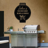 Custom Bar and Grill Metal Wall Art LED Light, Personalized Backyard BBQ Name Sign, Home Decor, Barbecue Decoration, Outdoor BQQ Signs