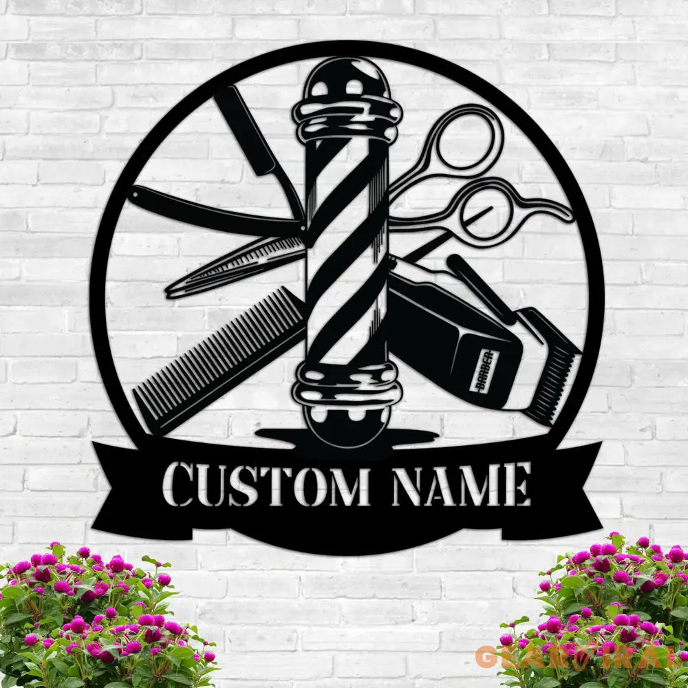 Custom Barber Metal Sign with LED Lights - Barber Shop Art - Barber Birthday Gift - Barber Wall Decor | GearViral