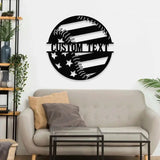 Custom Baseball American Metal Sign with LED Lights Personalized Family Name Metal Sign Personalized Wall Art