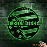 Custom Baseball American Metal Sign with LED Lights Personalized Family Name Metal Sign Personalized Wall Art