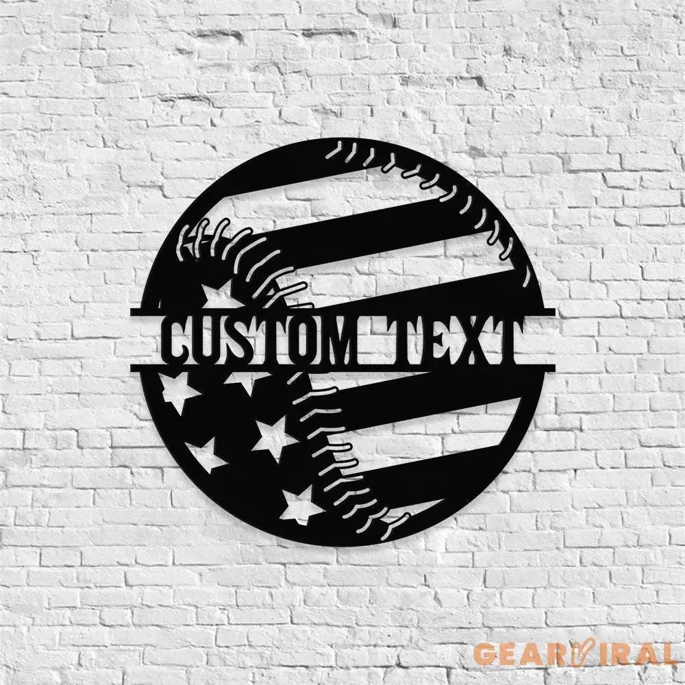 Custom Baseball American Metal Sign with LED Lights Personalized Family Name Metal Sign Personalized Wall Art