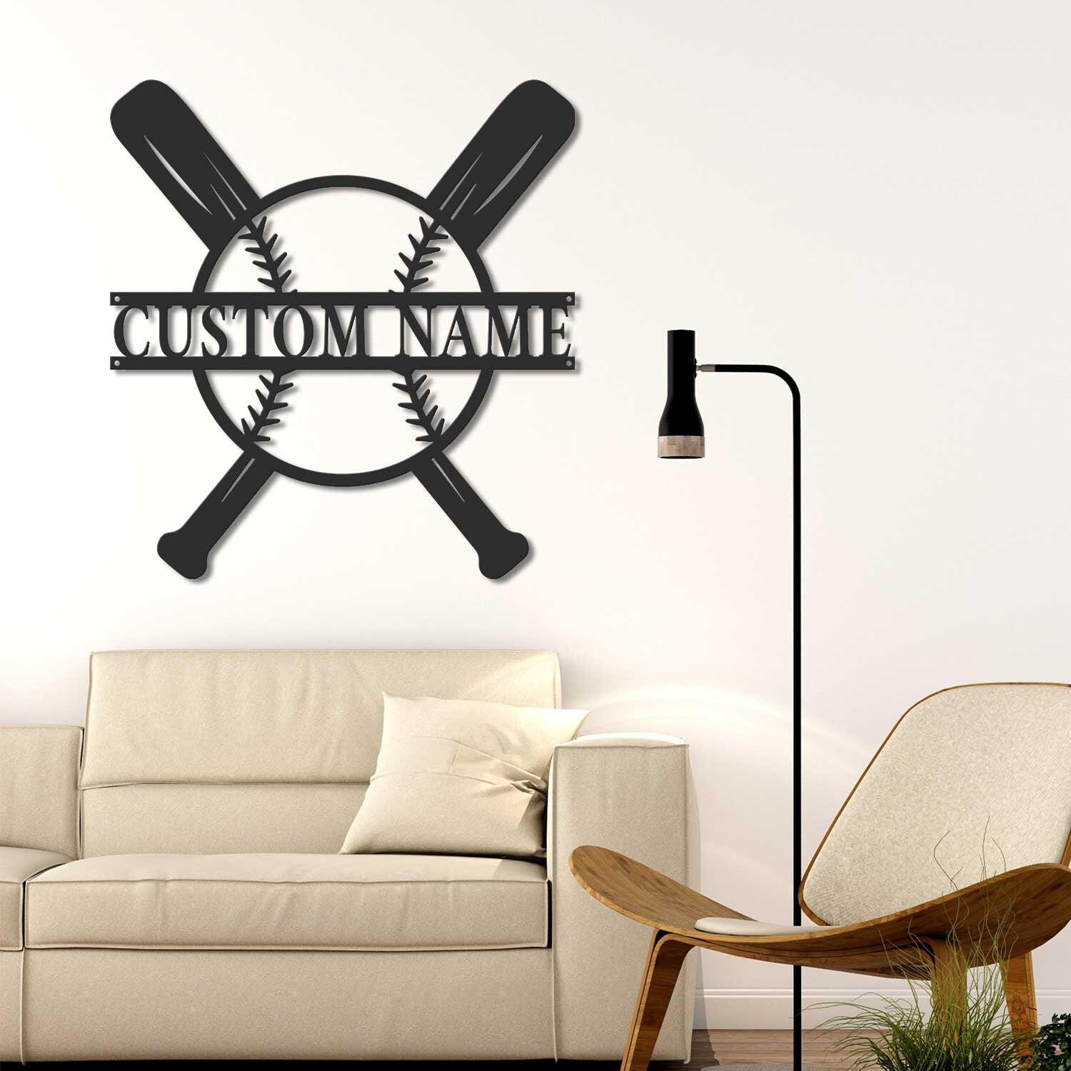 Custom Baseball Bat Metal Sign with LED Lights - Baseball Name Sign - Baseball Lover - Sport Room Decor | GearViral
