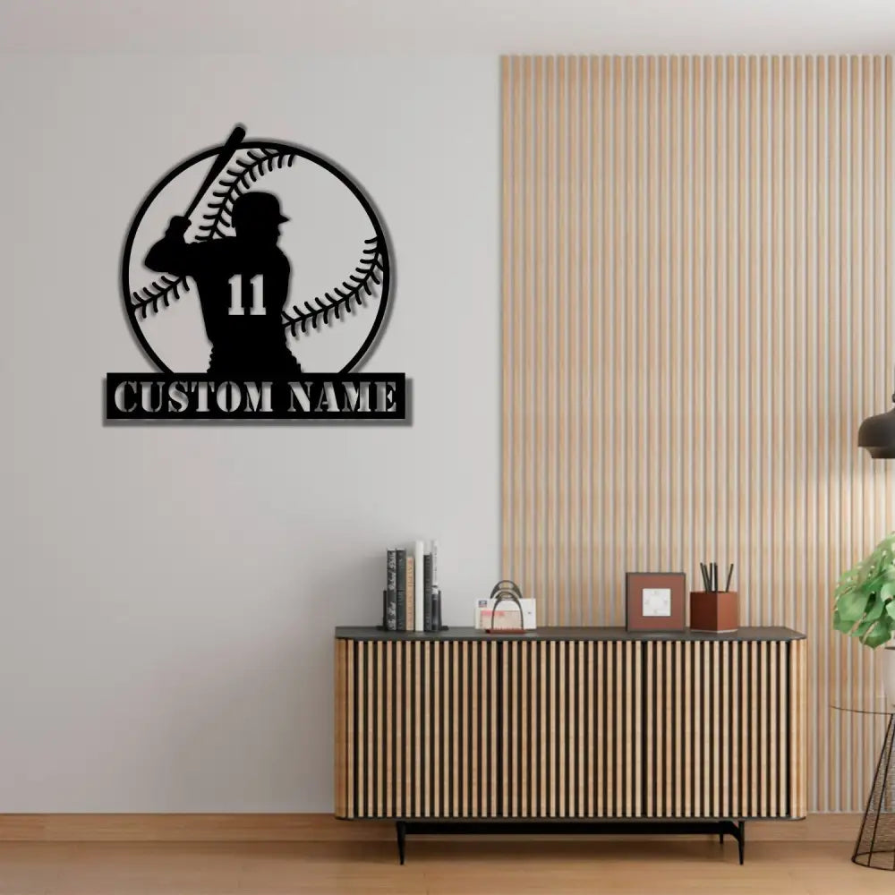 Custom Baseball Metal Sign Custom Baseball Sign Personalized Baseball Wall Decor Baseball Jersey Baseball Decor