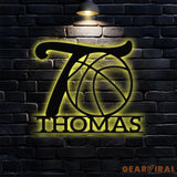 Custom Baseball Metal Sign with LED Lights Personalized Family Name Sign Outdoor Door Decor Personalized Wall Art