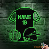 Custom Baseball Metal Sign with LED Lights Personalized Family Name Metal Sign Wall Decor Personalized Wall Art