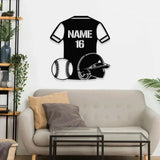 Custom Baseball Metal Sign with LED Lights Personalized Family Name Metal Sign Wall Decor Personalized Wall Art