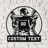 Custom Baseball Metal Wall Art LED Light, Personalized Softball Player Name Sign, Baseball Lover, Sports Room Decor, Kids Room Decor