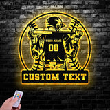 Custom Baseball Metal Wall Art LED Light, Personalized Softball Player Name Sign, Baseball Lover, Sports Room Decor, Kids Room Decor